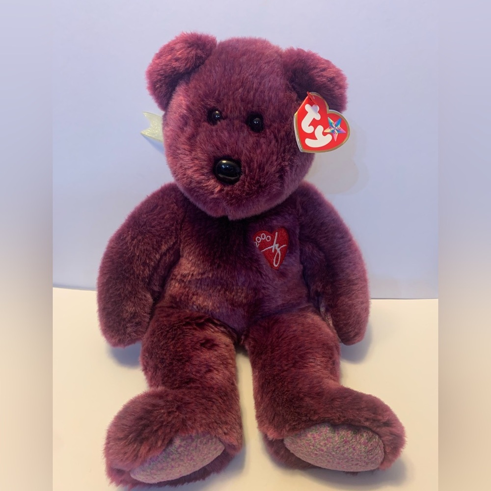 Ty Signature 2000 Purple Plush Bear